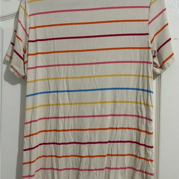 Lularoe Rayon/Spandex Striped V-Neck Tee - Picture 2 of 3